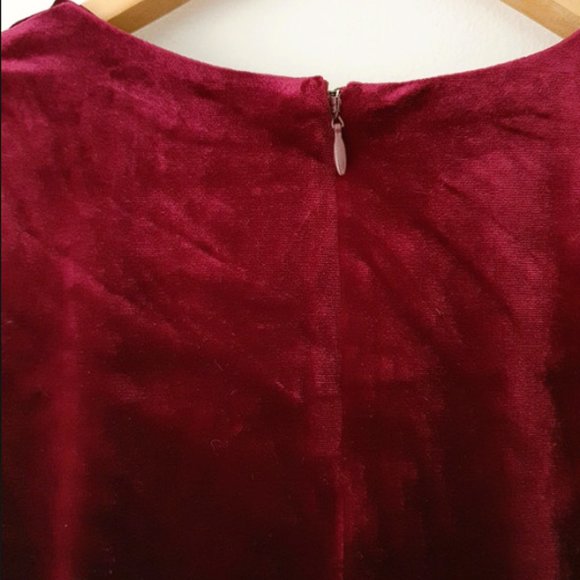 NWT Urban Outfitters Lucca size small gorgeous burgundy velvety mini dress - Picture 3 of 5